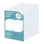 Plexiglass Sheets Acrylic Sheets 12 Pack of 4x6’’ 0.04 Thick Clear Plastic Cast Transparent Plexi Glass for Crafting Projects, Replacement Picture Frame Glass, DIY Display, Easy to Cut