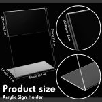 6 Pcs 5 x 7 Inch Acrylic Sign Holder Acrylic Picture Frames Plastic Picture Flyer Holder l Shaped Photo Frames Self Standing Desktop Table Signs for Office, Store, Restaurant, Vertical - Image 2