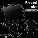 24 Pcs 7x5 Inch Clear Acrylic Sign Holder Plastic L-shape Vertical Menu Stand, Picture Photo Frames, Table Paper Holder, Flyer Sign Display Stand for Restaurants, Store, Office, Wedding - Image 2