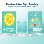 Acrylic Sign Holder, 5x7, 15 Pack Vertical Clear Table Menu Display, Double Sided, Plastic Stand, Suitable for Restaurants, Office, Store, Fair - Image 2