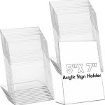 6 Pcs 5 x 7 Inch Acrylic Sign Holder Acrylic Picture Frames Plastic Picture Flyer Holder l Shaped Photo Frames Self Standing Desktop Table Signs for Office, Store, Restaurant, Vertical