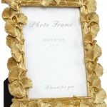 5x7 Picture Frame Vintage Gold Frames, Ornate Leaf Textured Hand-Crafted Resin with Glass Front, Gold Picture Frames for Tabletop Display, Retro Design Home Decor