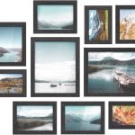 Picture Frames, Collage Picture Frames Set of 10, Two 8x10, Four 5x7, Four 4x6, Photo Frame for Wall Gallery Decor, Table Display, Glass, Ink Black URPF10B