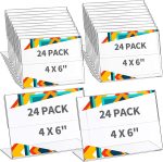24 Pieces Acrylic Sign Holder 4 x 6 Inch Plastic Picture Frame Clear Photo Sign Back Brochure Display Standing Frame for Wedding Office Desktop Restaurant