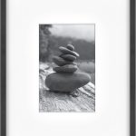 8x10 Matted Picture Frame with 4x6 Photo Display, Black Vertical & Horizontal Wall Hanging Frame for Photos & Artwork (1-Pack)