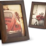 4x6 Picture Frame, Pack of 2 Photo Frame with Real Glass, Solid Wood Rustic Picture Frames 4x6 Display for Wall Decor (Vintage Walnut)