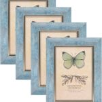 5x7 Picture Frames Set of 4 Rustic Retro Photo Frame with HD Plastic Cover for Wall Mount and Tabletop Display Family Friends Wedding Gift