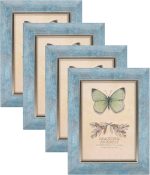 5x7 Picture Frames Set of 4 Rustic Retro Photo Frame with HD Plastic Cover for Wall Mount and Tabletop Display Family Friends Wedding Gift