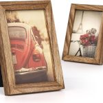 4x6 Picture Frames Photo Display for Tabletop Display Wall Mount Solid Wood High Definition Glass Photo Frame Pack of 2