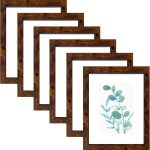 8x10 Picture Frame Dark Brown Set of 6, Display Pictures 5x7 With mat or 8x10 Without Mat