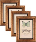 5x7 Picture Frames Set of 4 Rustic Retro Photo Frame with HD Plastic Cover for Wall Mount and Tabletop Display Family Friends Wedding Gift